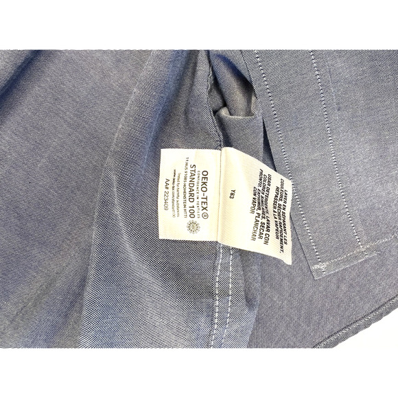 Tommy Hilfiger Mens Wrinkle Free Stretch Regular Fit Dress Shirt XL Blue - Picture 6 of 11